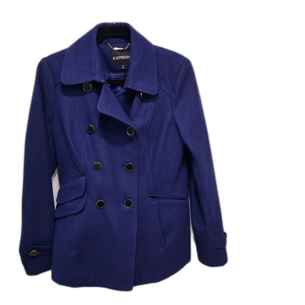 Express Women's Wool Blend Blue Peacoat